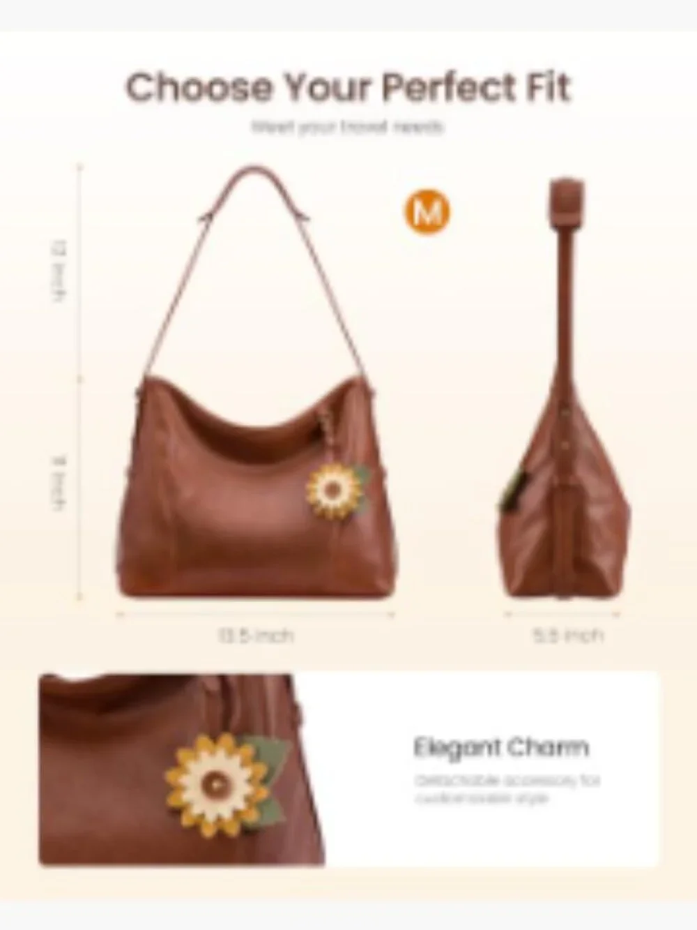 Women's Hobo Shoulder Crossbody Bag - PU Leather Handbag